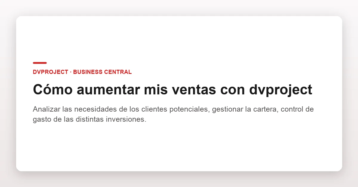 Cómo aumentar mis ventas con dvproject