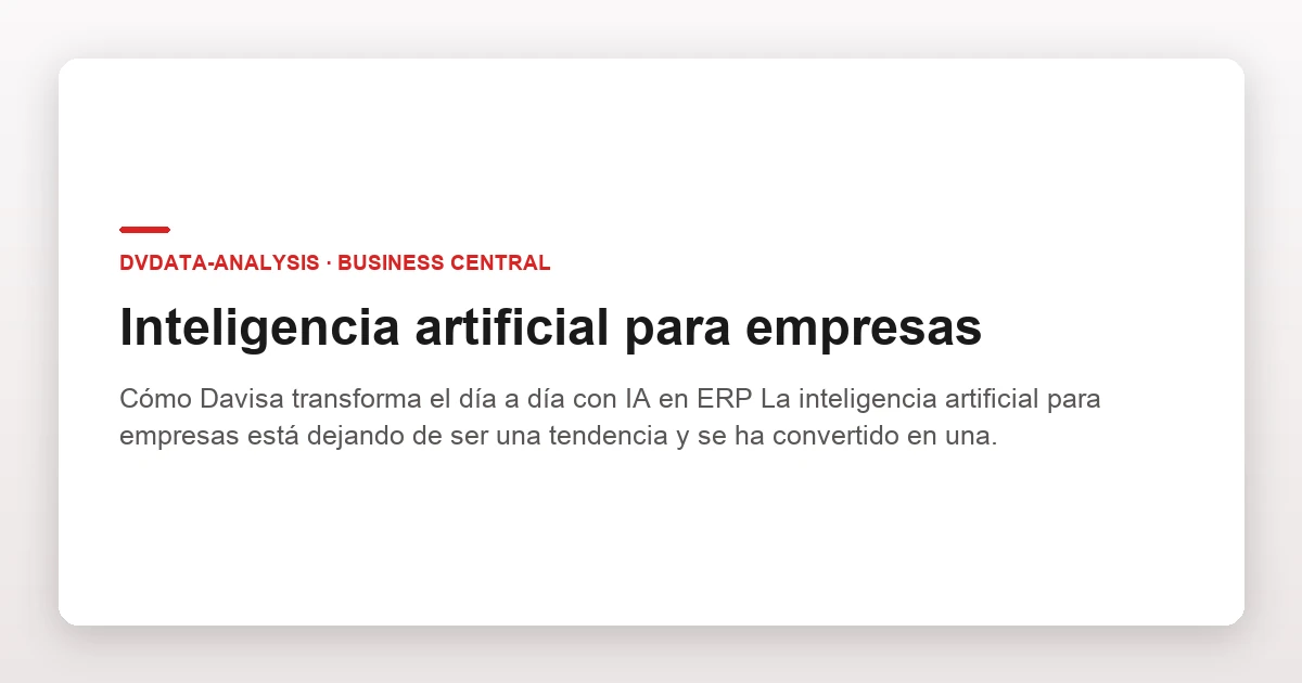 Inteligencia artificial para empresas