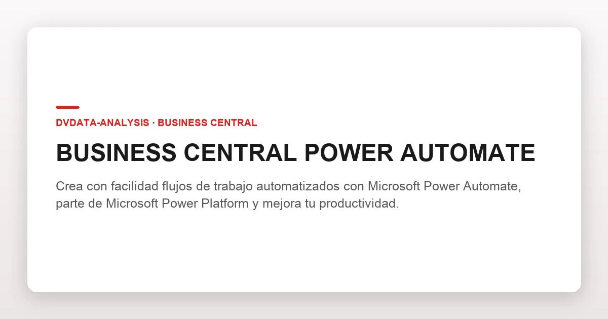 BUSINESS CENTRAL POWER AUTOMATE