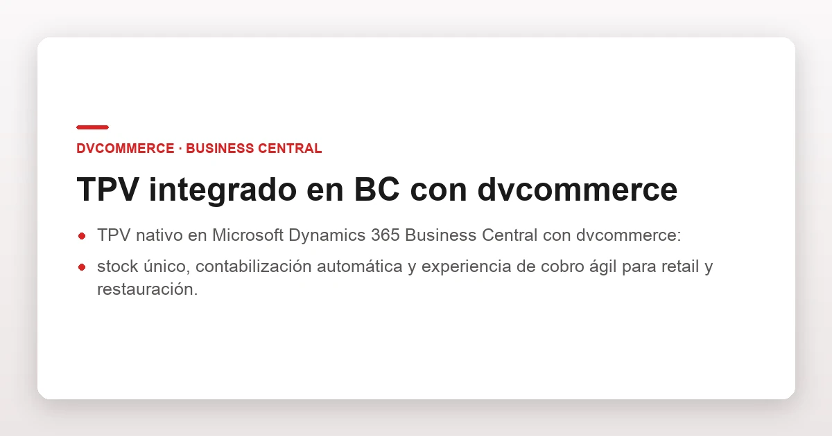 TPV integrado en BC con dvcommerce