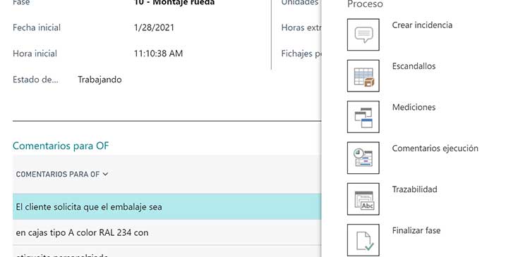 dvproduction control planta - Ejemplo Pantalla Opciones