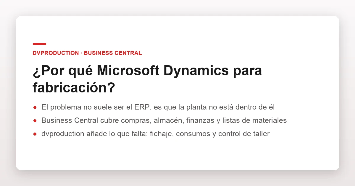 ¿Por qué Microsoft Dynamics para fabricación?