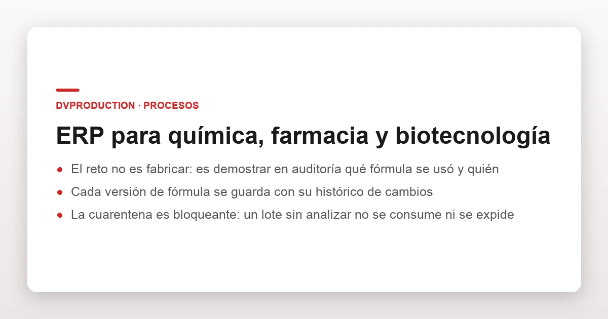 ERP para la industria Química, Farmacéutica y Biotecnológica