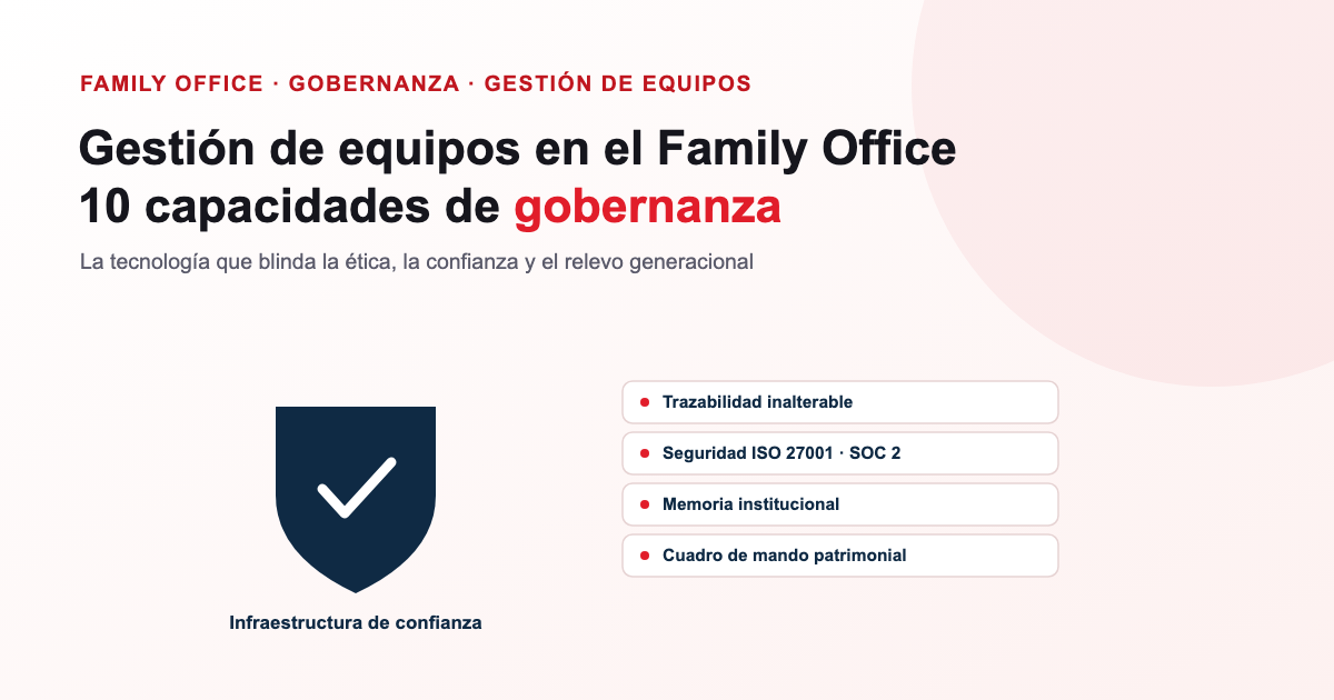 Gestión de equipos en el Family Office: las 10 capacidades de una gobernanza de excelencia, con la tecnología como infraestructura de confianza sobre Business Central y dvproject Patrimonio