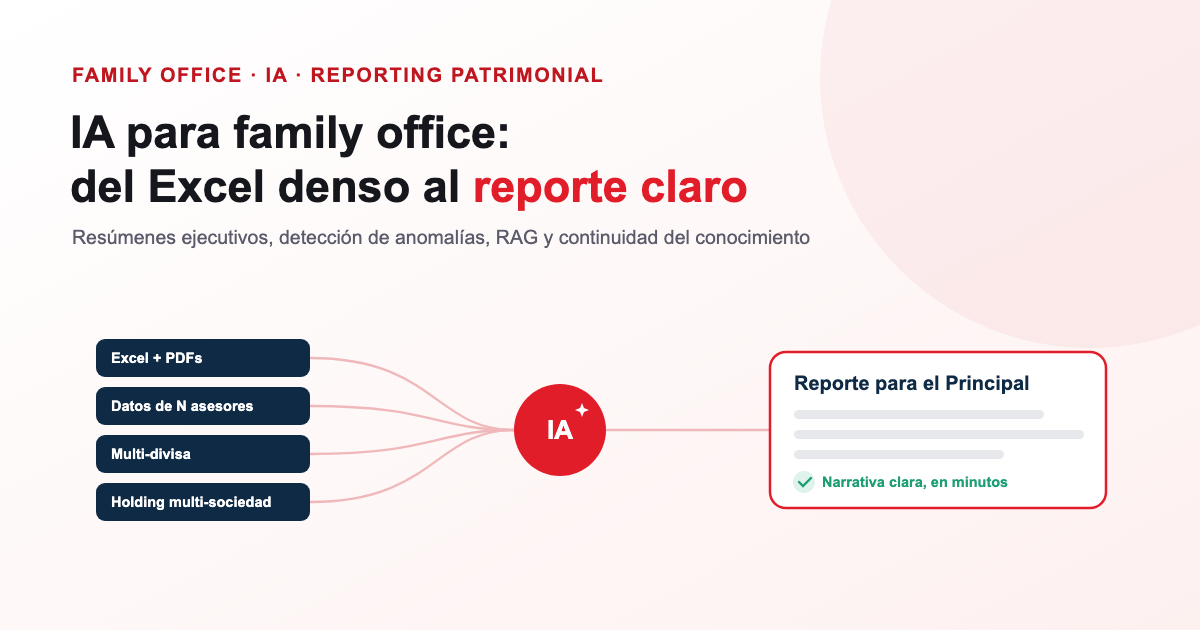 IA para family office: cuando el Principal pide reportes claros, no más Excel