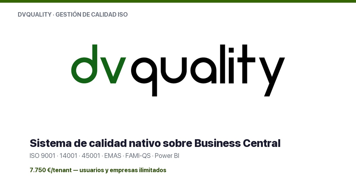 Vídeo demo dvquality: control de calidad en Business Central