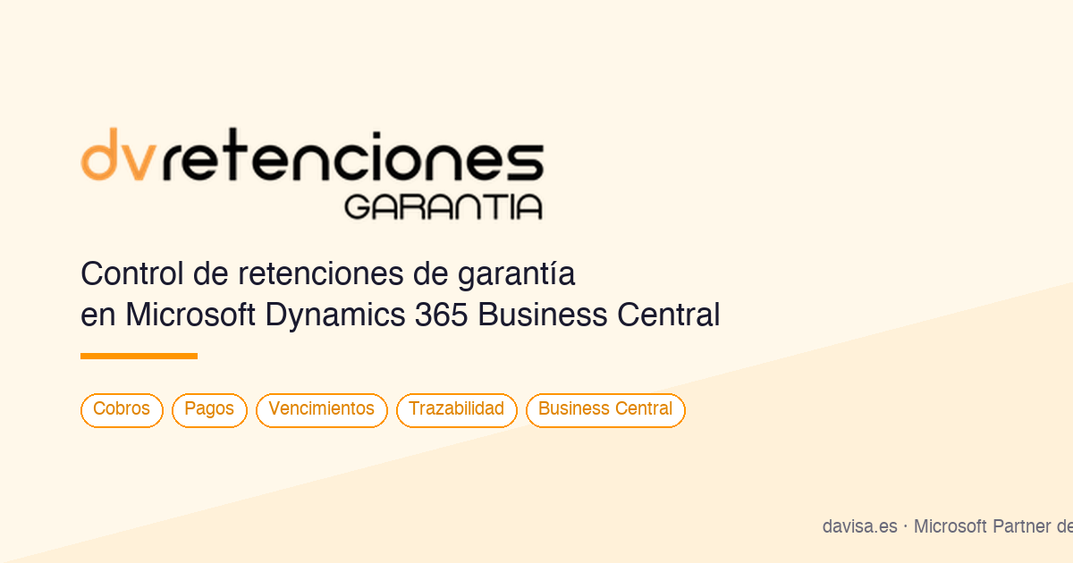 Extensión dvretencionesGarantia para Business Central